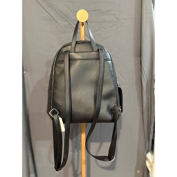 Nine West Mini Backpack Black Embossed Logo Purse With Keychain Wallet main image 8